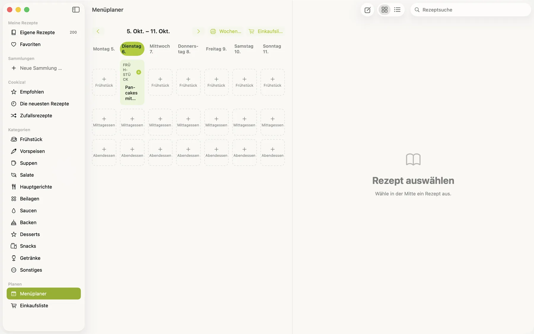 Cookiza! Mac – Prepara tu menú en Mac.